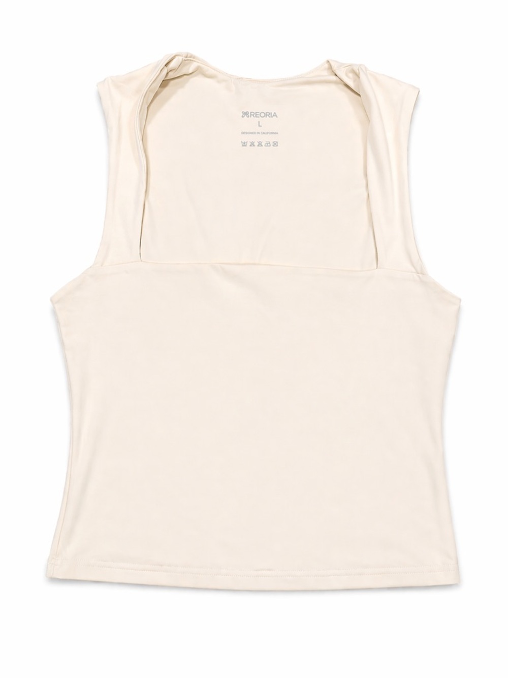 REORIA Women's Square Neck Going Out Crop Tops Double Lined Size L